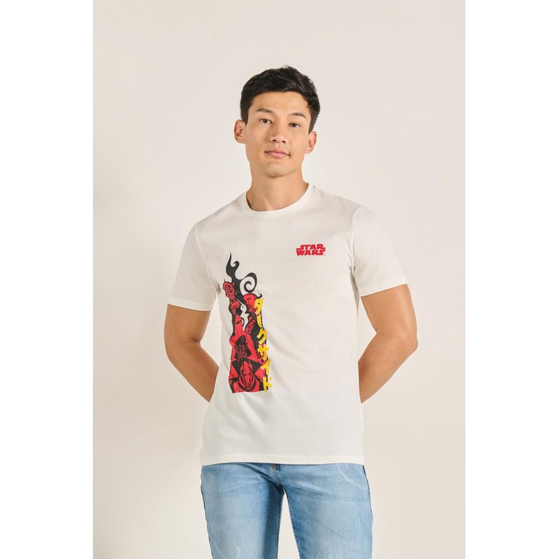 KOAJ - KOAJ Camiseta cuello redondo crema con diseño de Star Wars HOMBRE