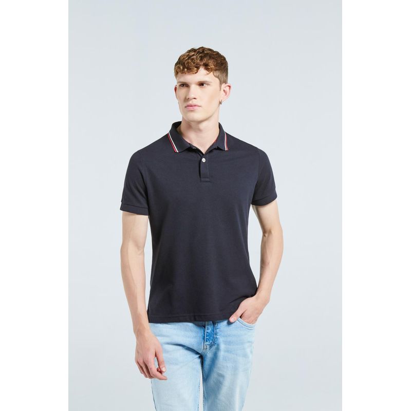 KOAJ - KOAJ Camiseta polo manga corta unicolor con puños y cuello tej HOMBRE