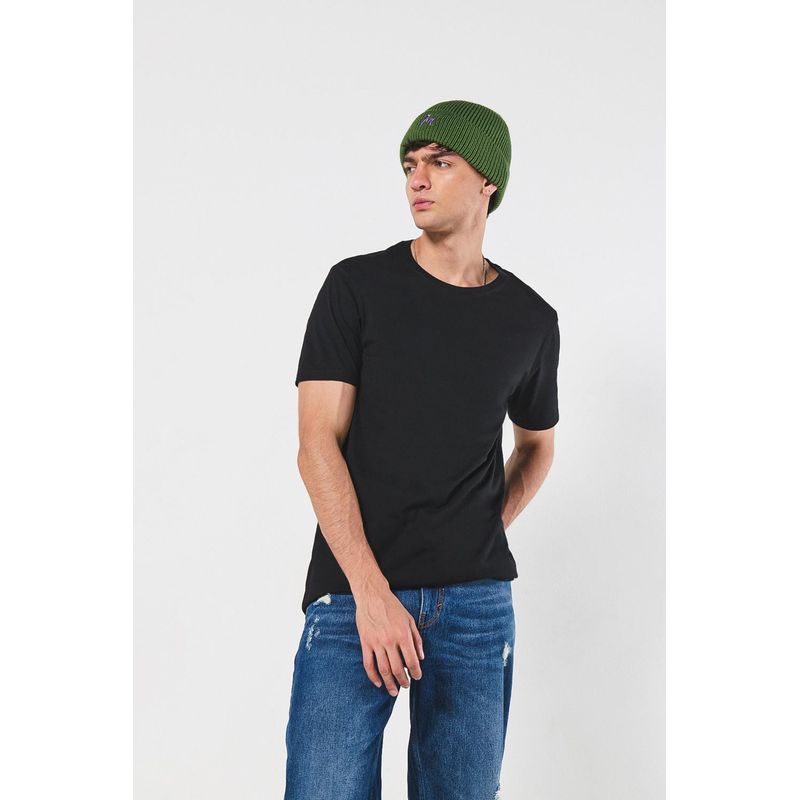 KOAJ - KOAJ Camiseta cuello redondo unicolor en algodÃ³n con manga HOMBRE