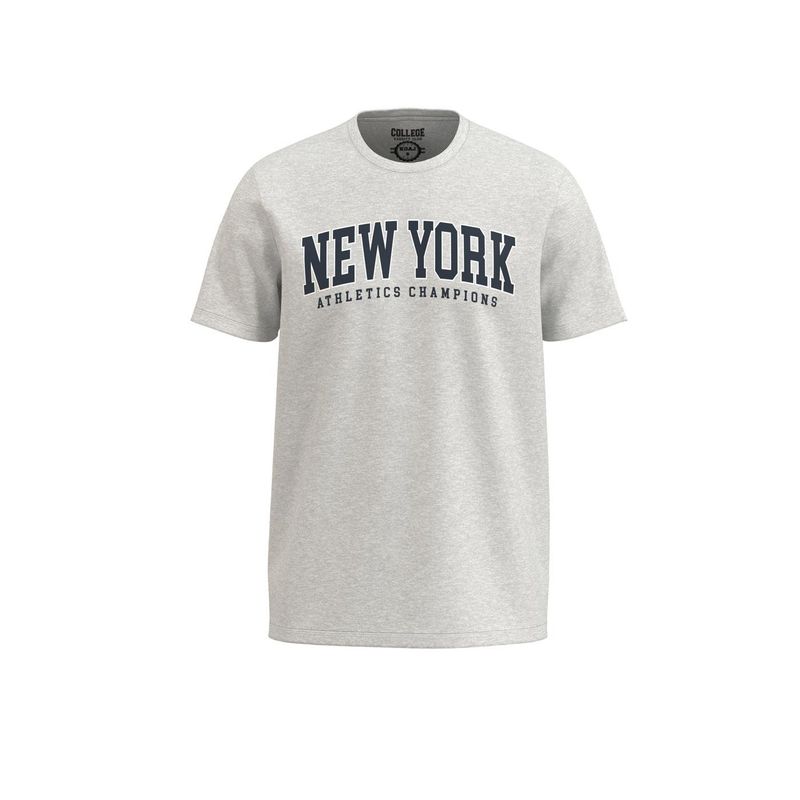 KOAJ - KOAJ Camiseta unicolor con arte college New York y cuello re HOMBRE