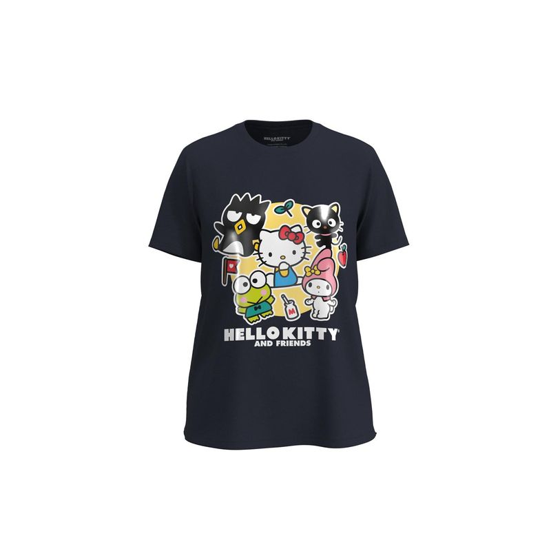 KOAJ - KOAJ Camiseta manga corta unicolor con estampado de Hello Ki MUJER