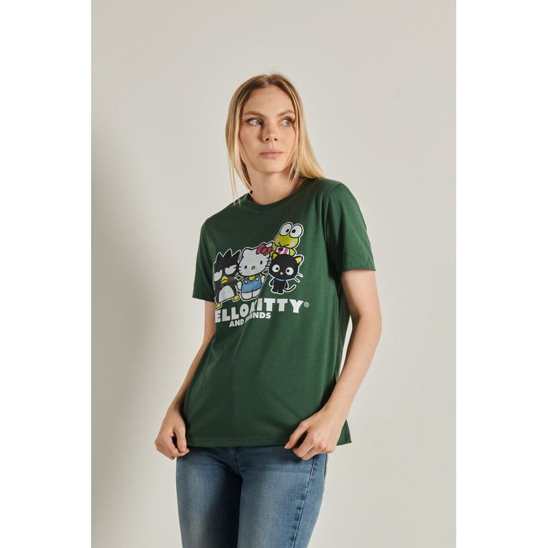 KOAJ - KOAJ Camiseta unicolor con cuello redondo y diseÃ±o de Hello MUJER
