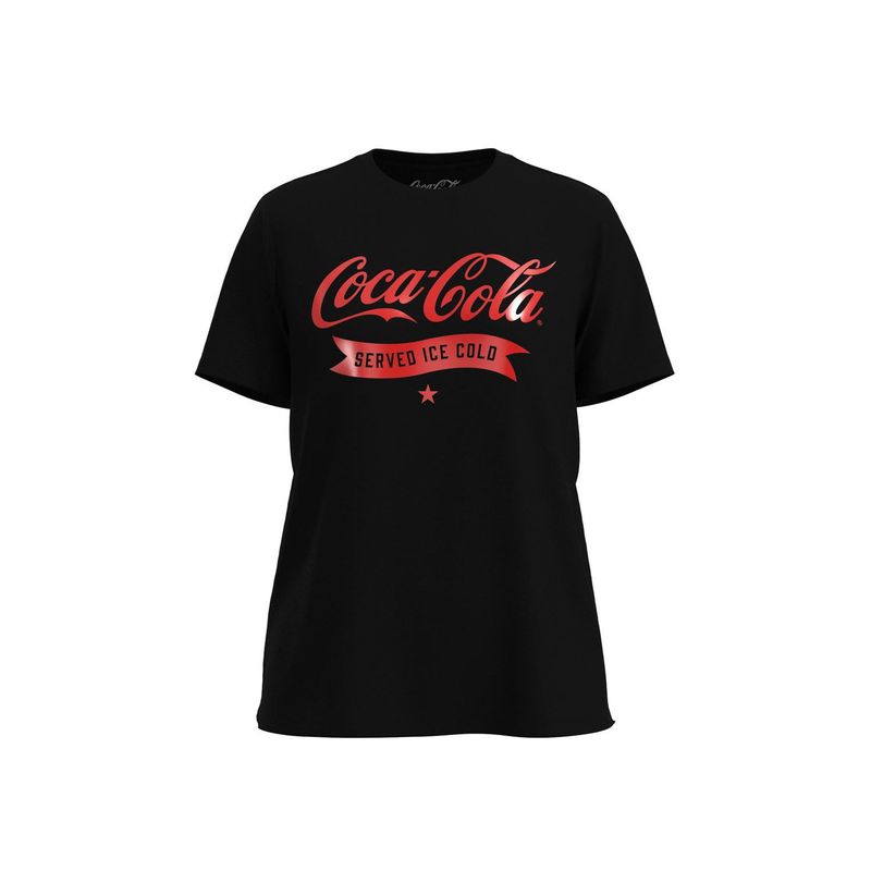 KOAJ - KOAJ Camiseta unicolor con diseÃ±o rojo de Coca-Cola y manga MUJER