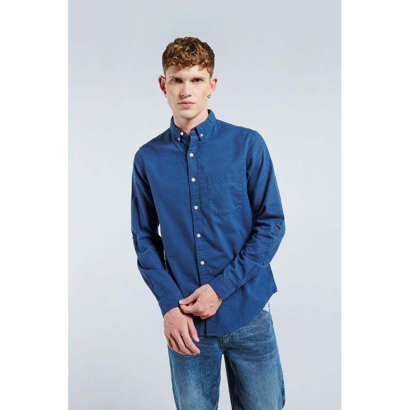 KOAJ - KOAJ Camisa unicolor en Oxford con bolsillo y cuello button do HOMBRE