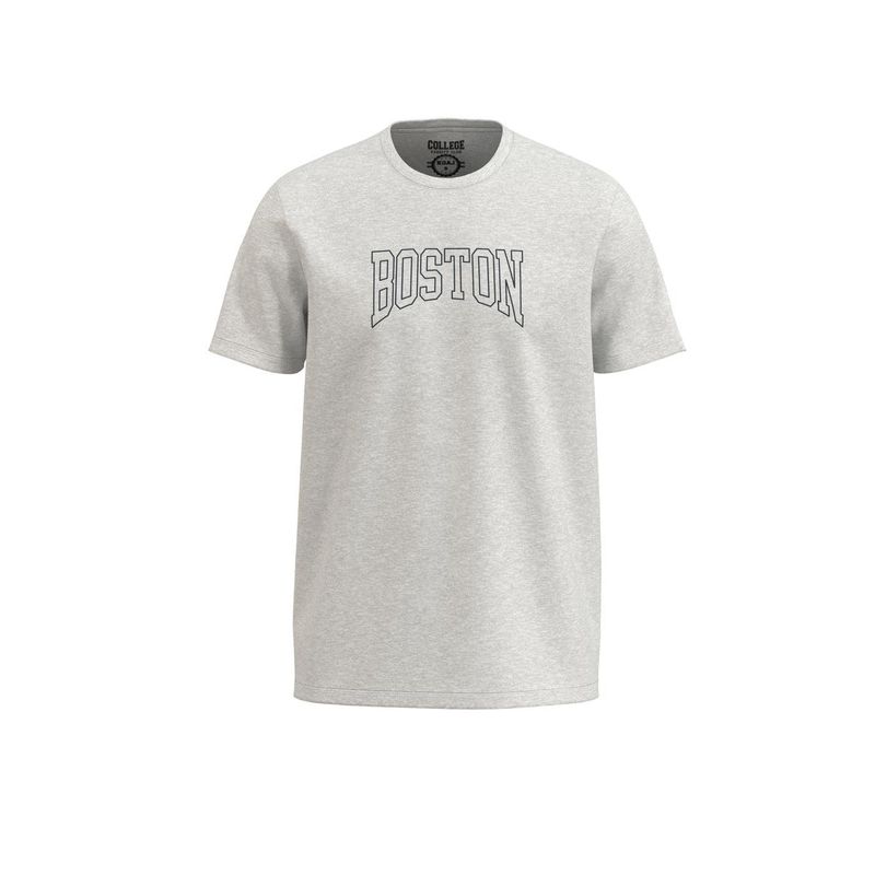 KOAJ - KOAJ Camiseta unicolor con texto college y cuello redondo HOMBRE