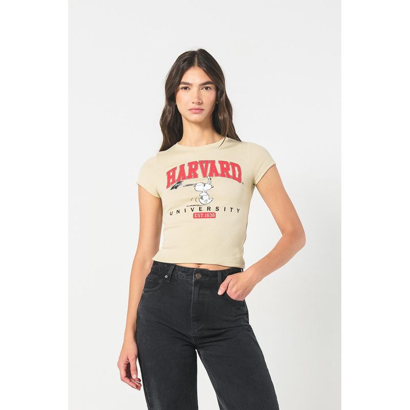 KOAJ - KOAJ Camiseta manga corta en rib con estampado en frente de Sn MUJER
