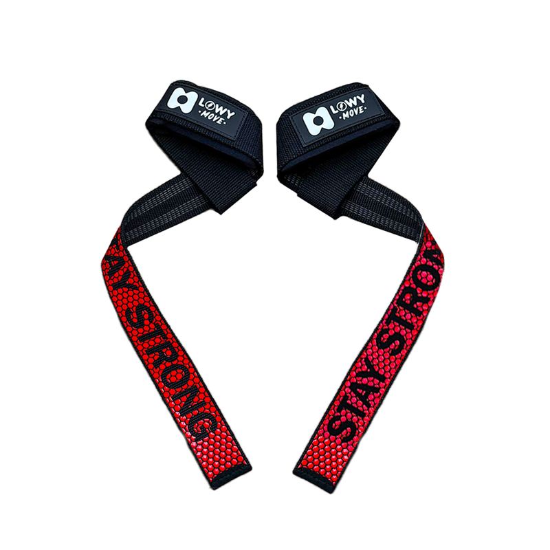 GENERICO - Par Correas Soporte Straps Levantamiento Pesas Gym Gimnasio Rojo