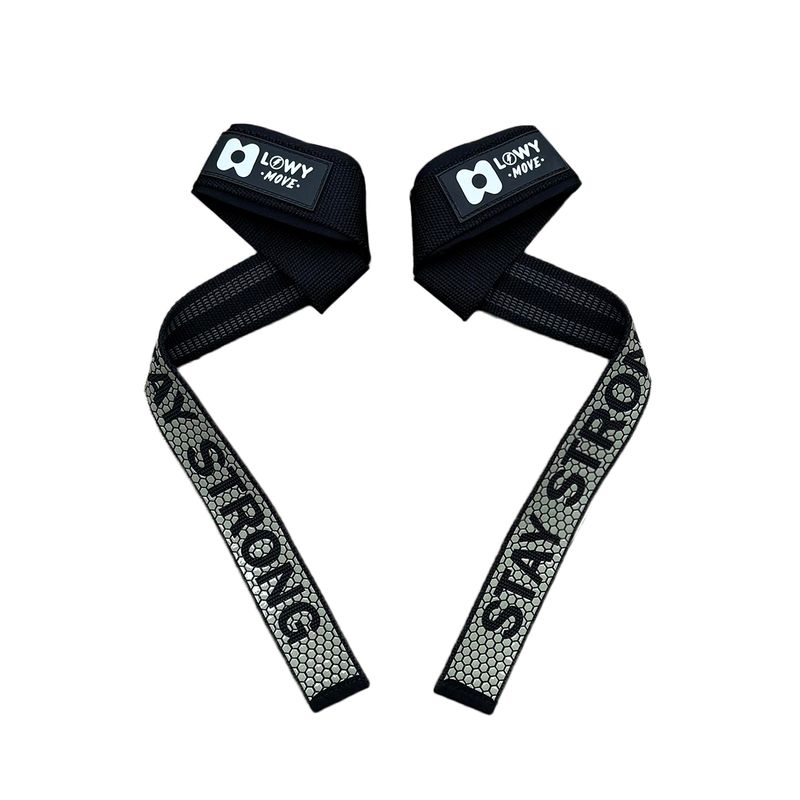 GENERICO - Par Correas Straps Levantamiento Pesas Gym Gimnasio Gris