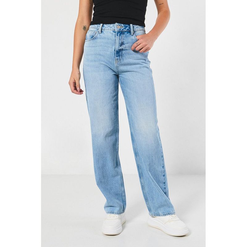 KOAJ - KOAJ Jean 90s tiro alto azul muy claro MUJER