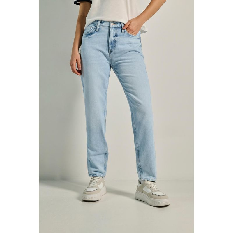 KOAJ - KOAJ Jean boy friend tiro alto azul muy claro. MUJER
