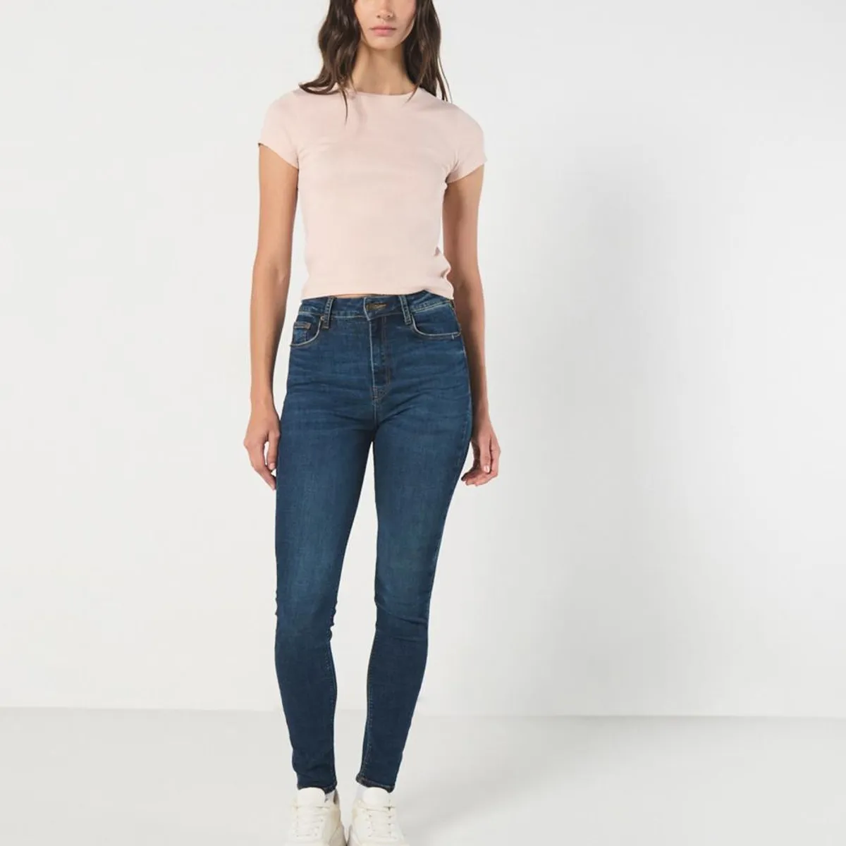 KOAJ - KOAJ Jean jegging azul oscuro con cremallera y tiro súper al Mujer