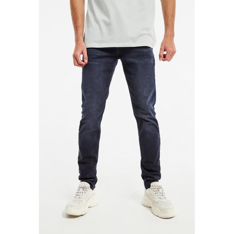 KOAJ - KOAJ Jean slim tiro bajo azul intenso con tiro bajo y costuras HOMBRE