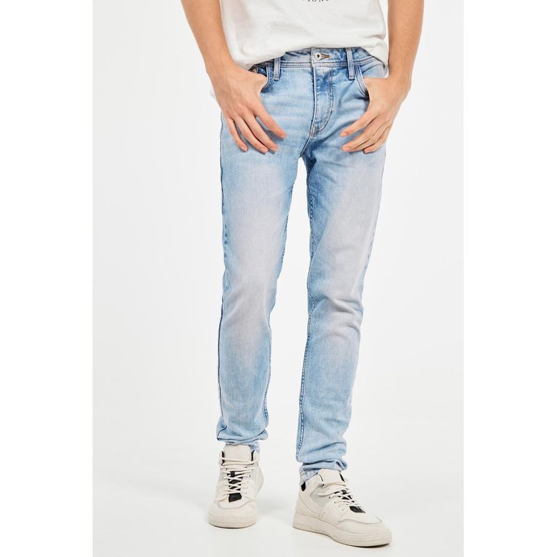 KOAJ - KOAJ Jean skinny azul claro con desgastes de color, bolsillos  HOMBRE