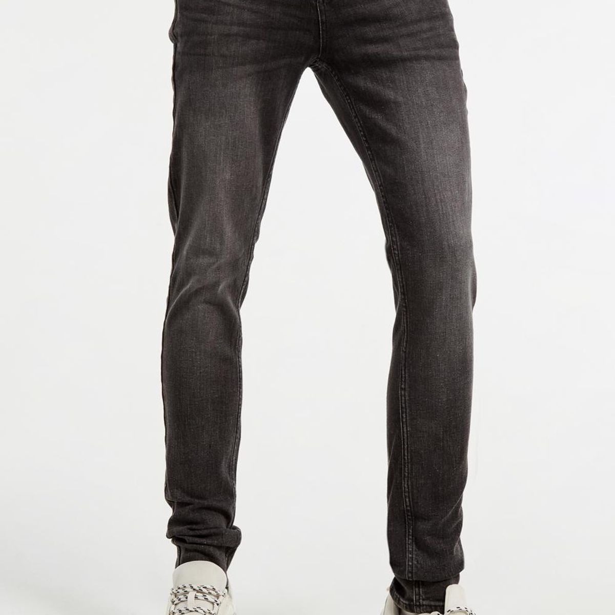 KOAJ - KOAJ Jean súper skinny gris oscuro con tiro bajo y costuras HOMBRE