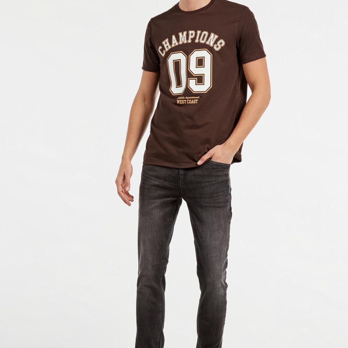 KOAJ - KOAJ Jean súper skinny gris oscuro con tiro bajo y costuras HOMBRE