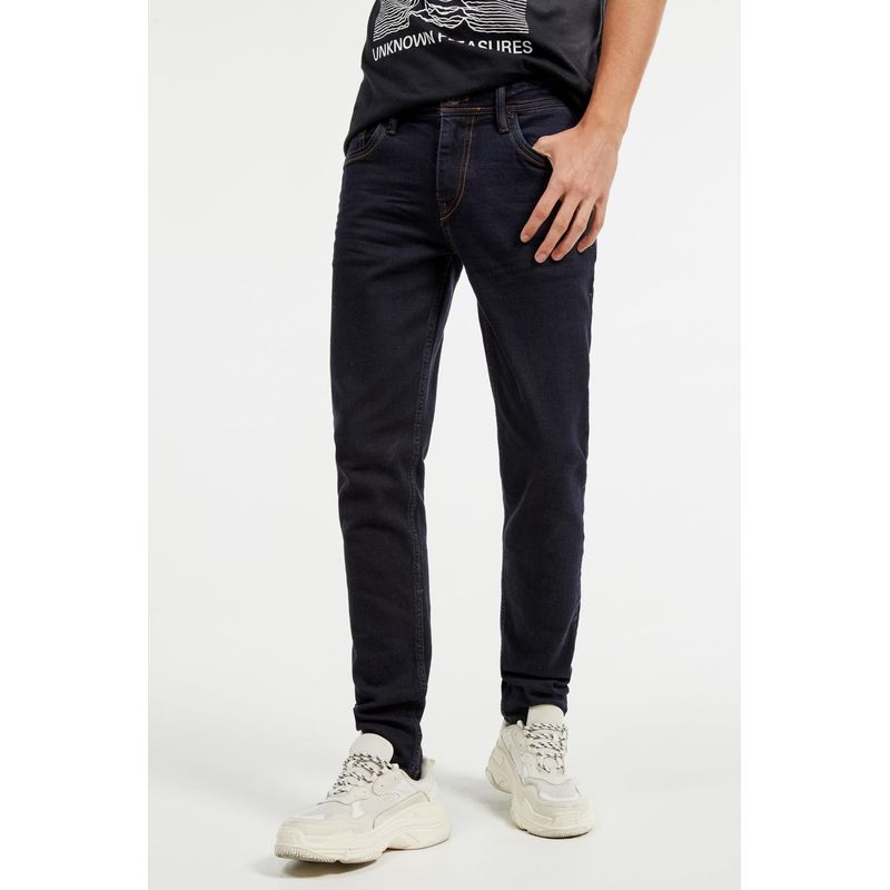 KOAJ - KOAJ Jean skinny azul intenso con costuras en contraste y 5 bo HOMBRE