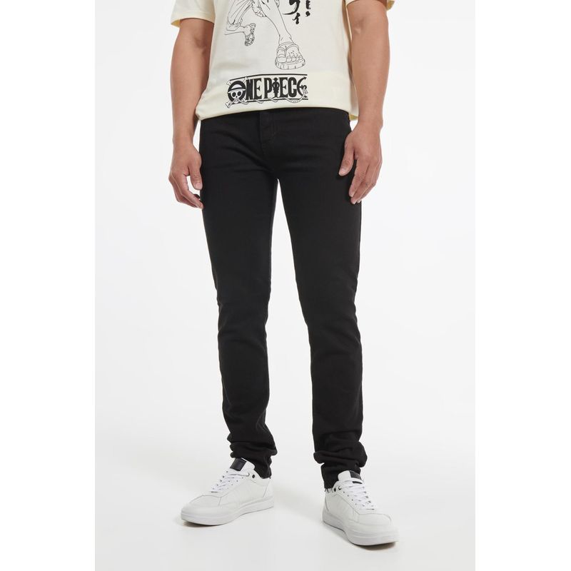 KOAJ - KOAJ Jean negro tipo slim con tiro bajo, 5 bolsillos y ajuste  HOMBRE