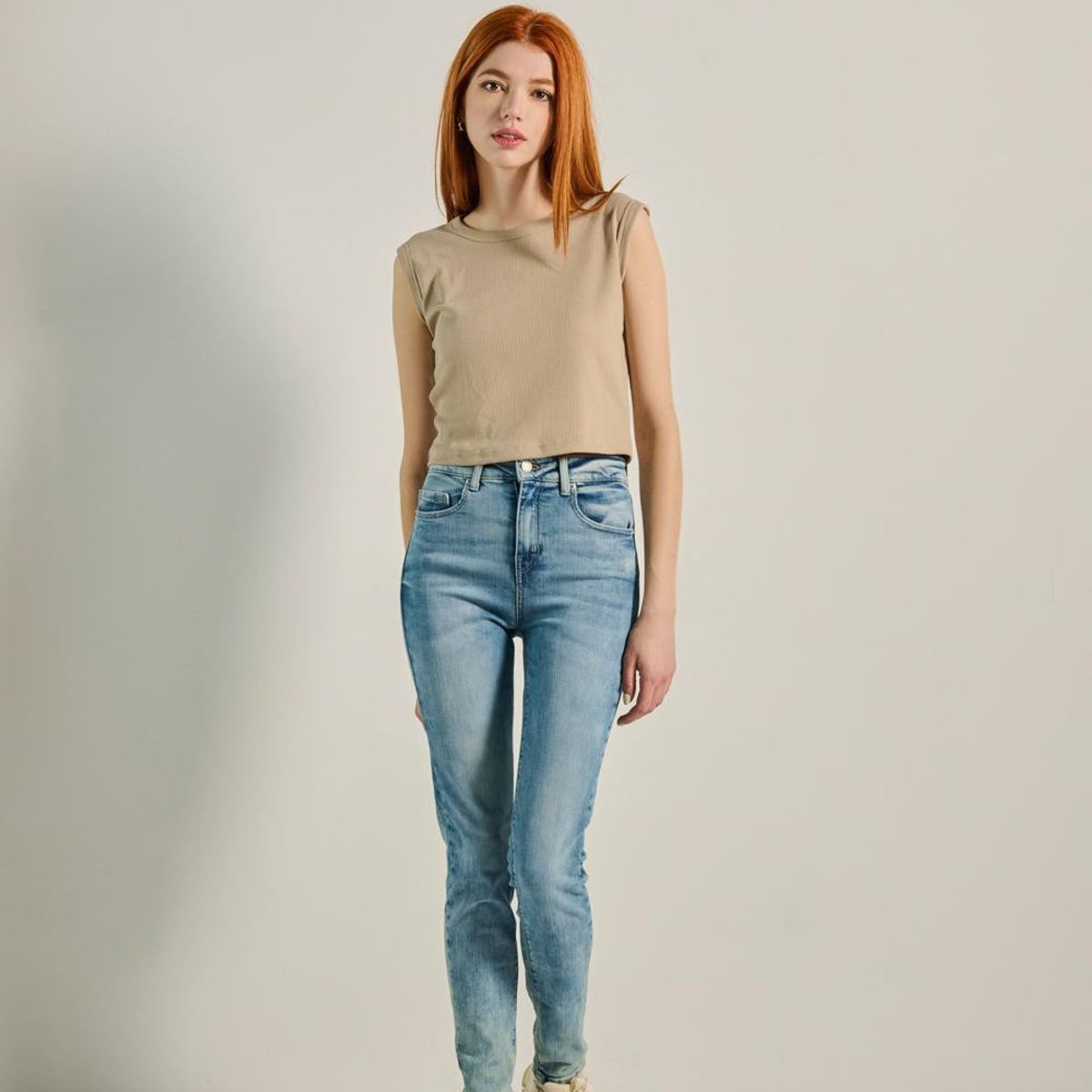 KOAJ - KOAJ Jean jegging super alto azul claro Mujer