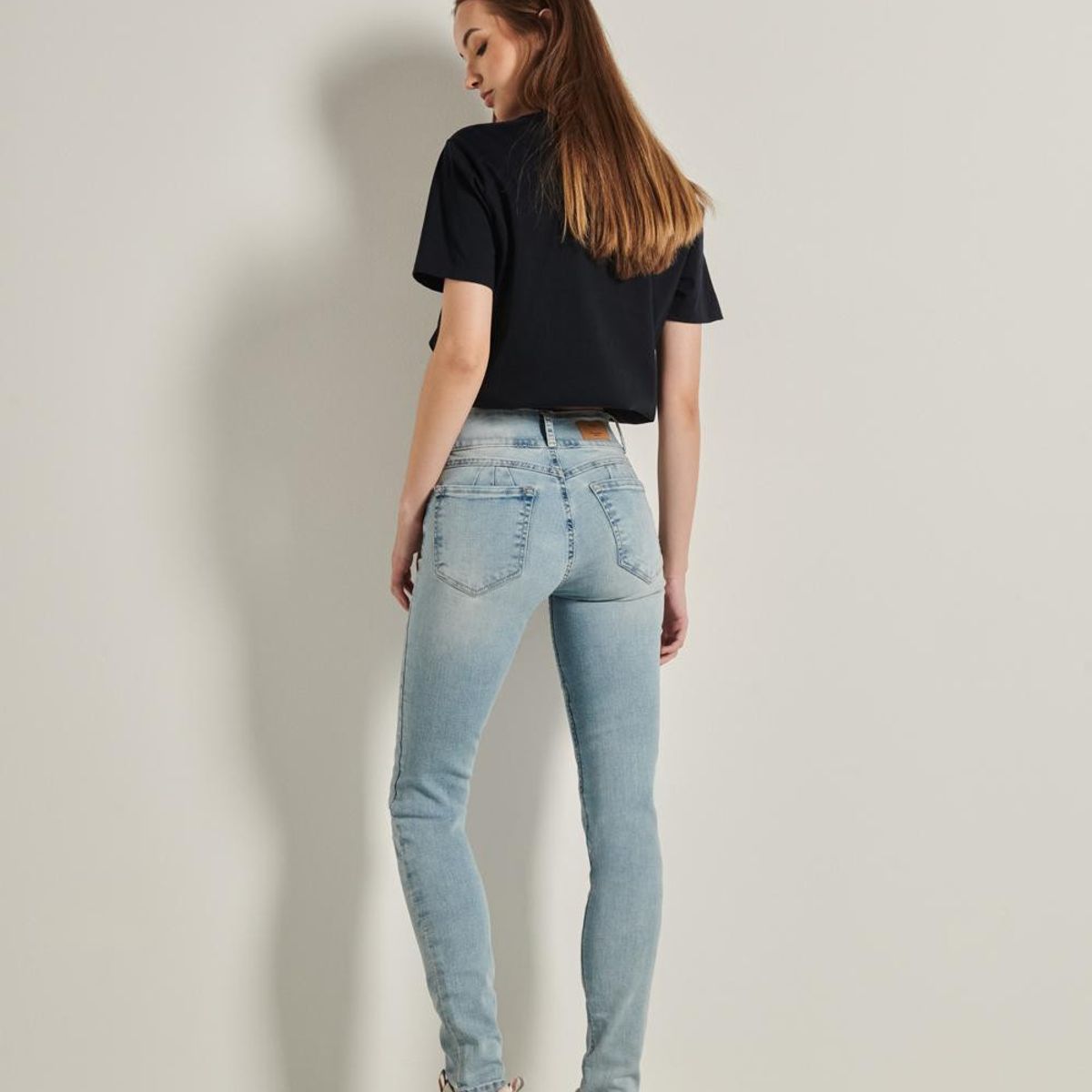 KOAJ - KOAJ Jean para mujer, 5 bolsillos, tiro alto, pretina ancha  Mujer