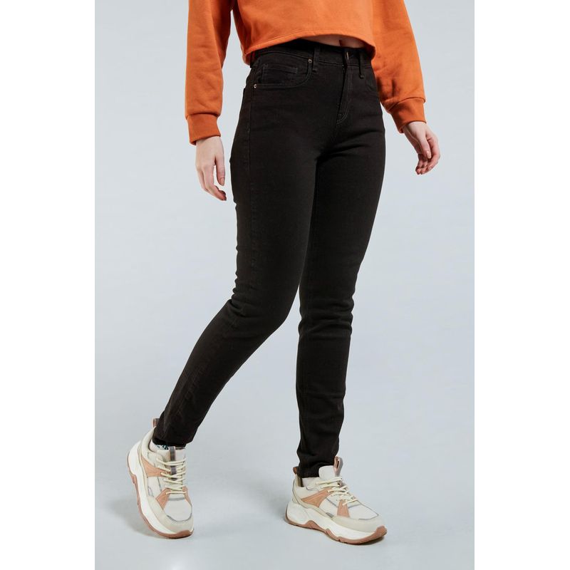 KOAJ - KOAJ Jean Jegging tiro alto negro solido sin rotos. MUJER