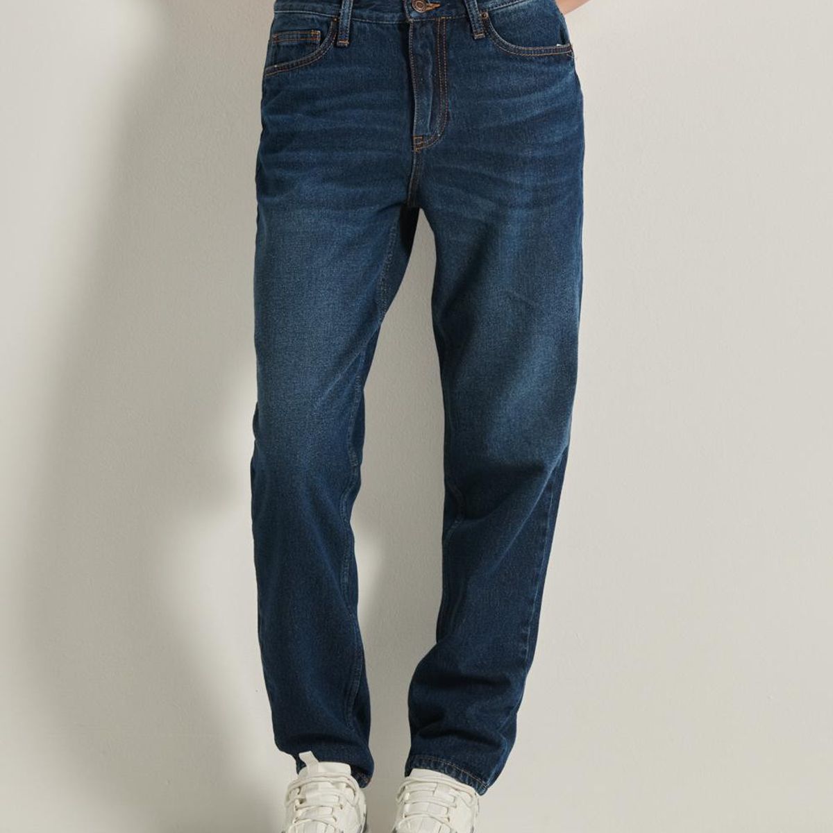 KOAJ - KOAJ Jean boyfriend tiro alto azul medio Mujer