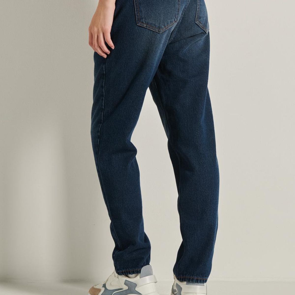 KOAJ - KOAJ Jean boyfriend tiro alto azul medio Mujer