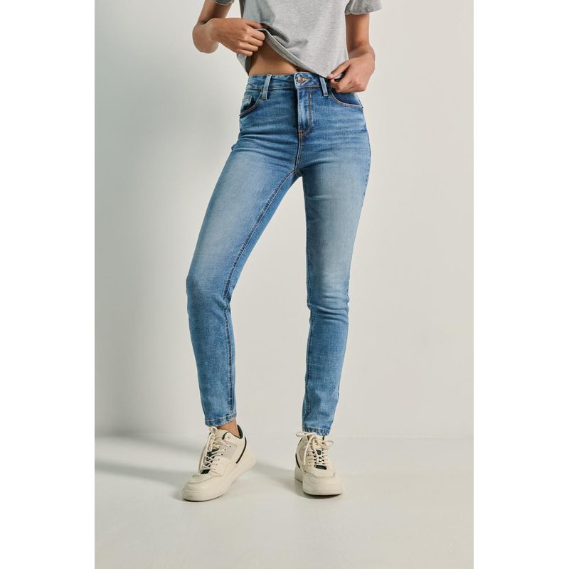KOAJ - KOAJ Jean para mujer, 5 bolsillos, tiro alto, ajuste ceñido co MUJER