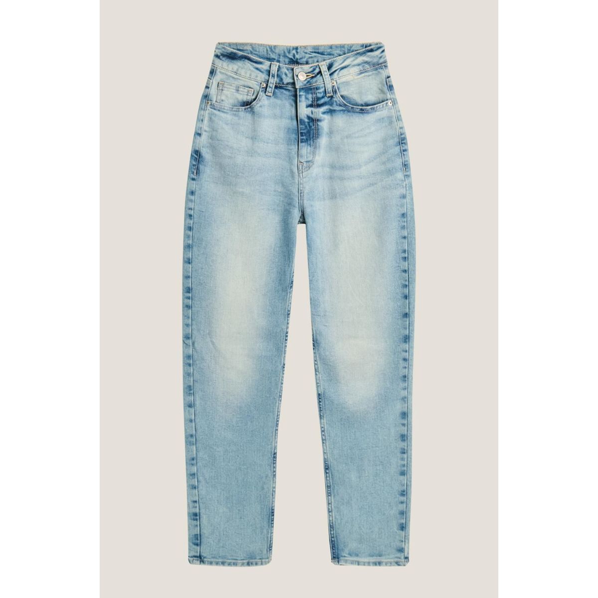 KOAJ - KOAJ Jean mom para mujer en tono azul claro cuenta con súper Mujer