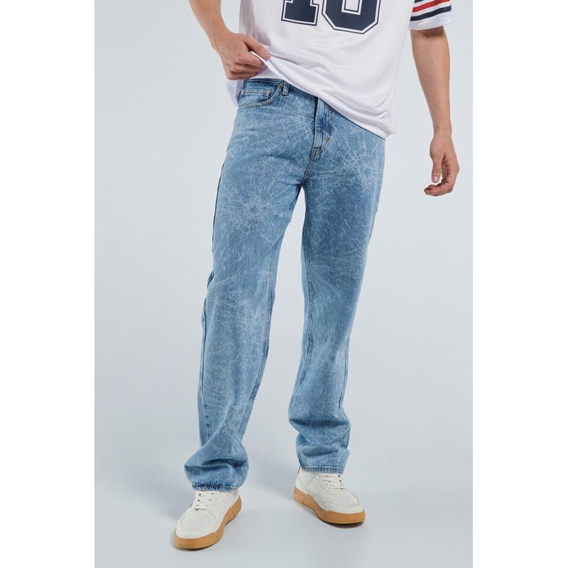 KOAJ - KOAJ Jean 90´S azul claro con tiro medio, bota ancha y diseños HOMBRE