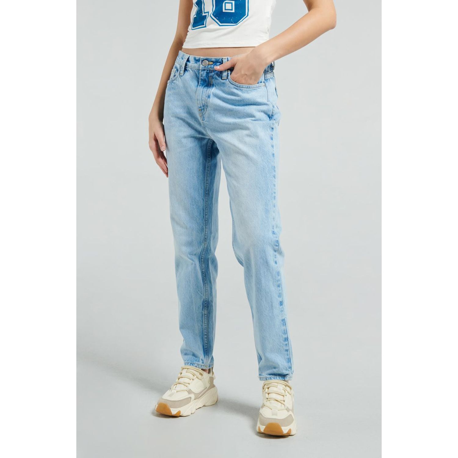 Jeans Boyfriend Mujer Koaj Koaj Jean Negro Jean Negro Mujer