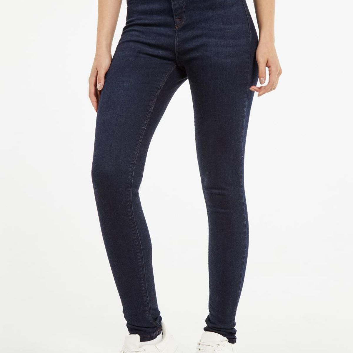 KOAJ - KOAJ Jean jegging azul intenso con costuras cafés y tiro súp Mujer