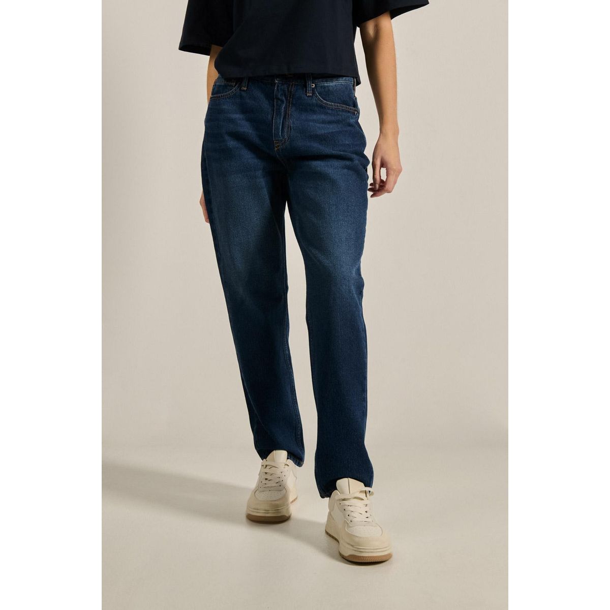 KOAJ - KOAJ Jean azul oscuro boyfriend con bota recta y tiro alto