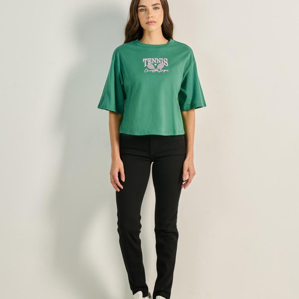 KOAJ - KOAJ Jean negro push up tiro alto con bolsillos y doble botó