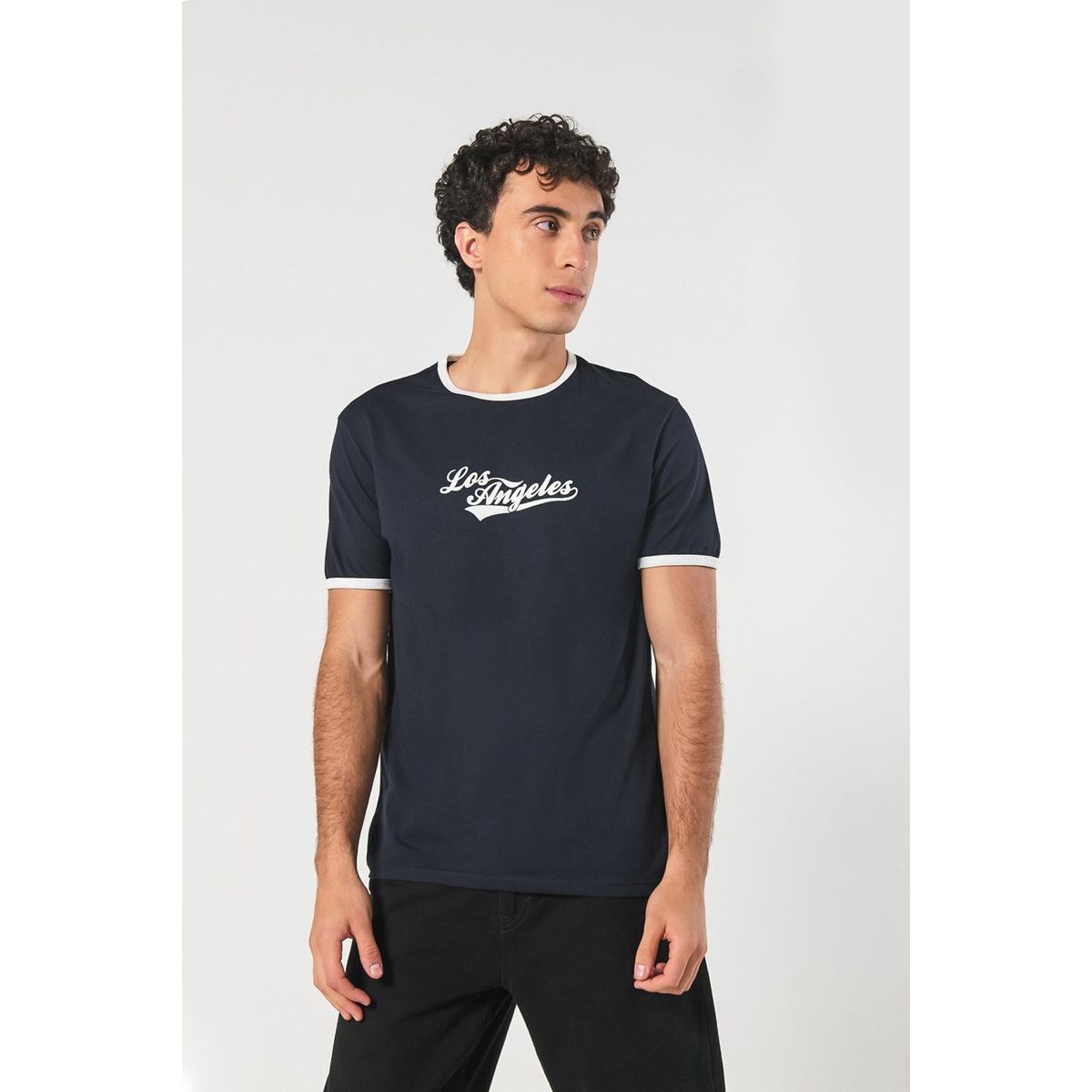 KOAJ - KOAJ Camiseta manga corta unicolor con contrastes y estampad Hombre