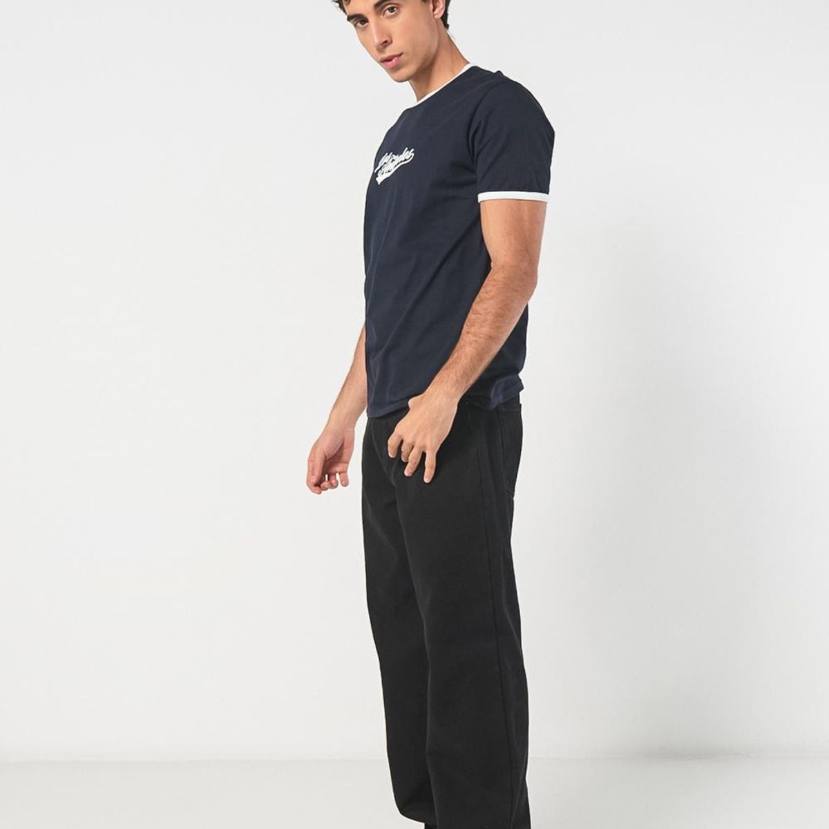 KOAJ - KOAJ Camiseta manga corta unicolor con contrastes y estampad Hombre