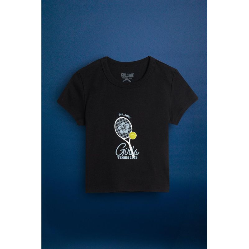 KOAJ - KOAJ Camiseta manga corta en rib de tennis para teens MUJER