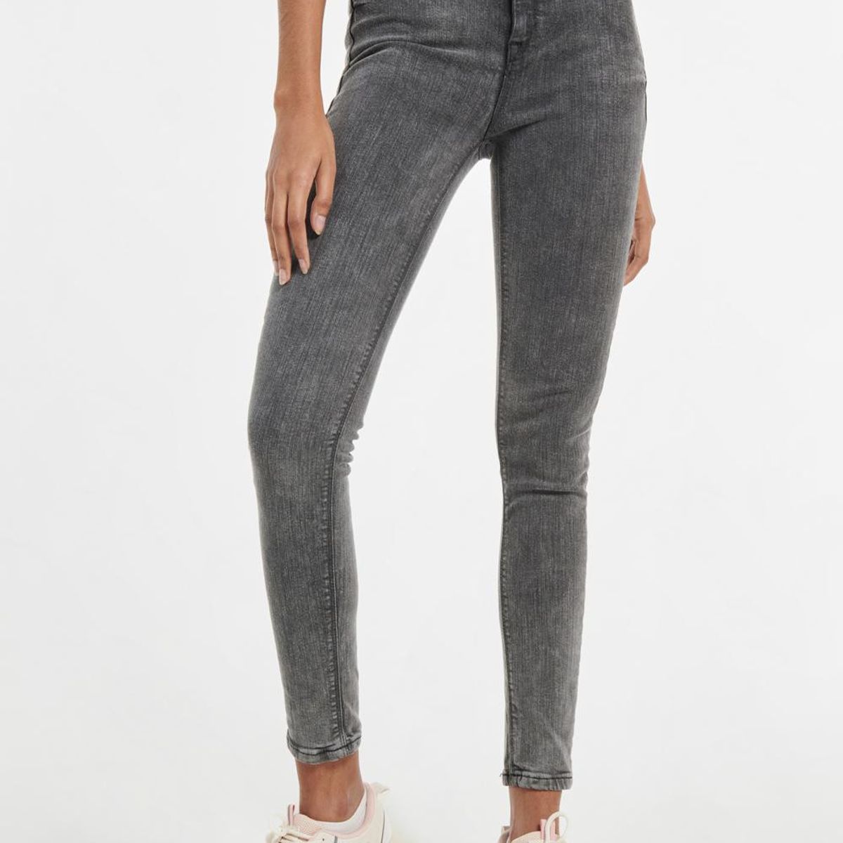 KOAJ - KOAJ Jean jegging gris oscuro con ajuste ceñido y tiro súper Mujer