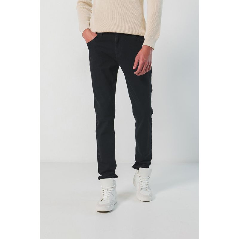 KOAJ - KOAJ Jean skinny para hombre en tono negro cuenta con cierre d HOMBRE