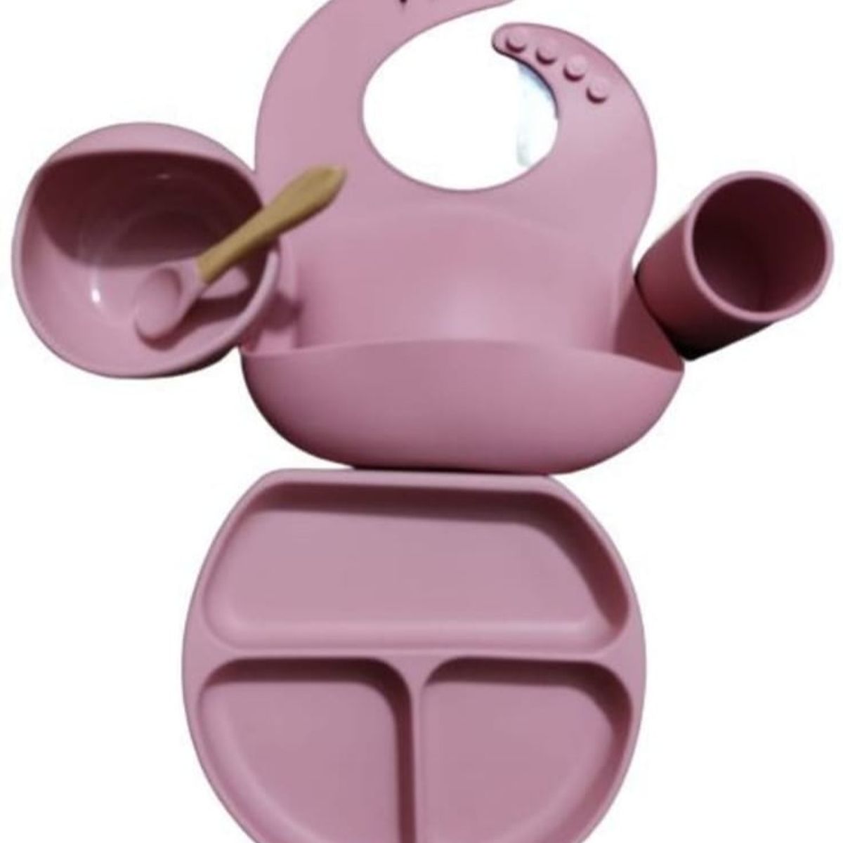 GENERICO - Vajillas para bebe BPA FREE  silicona rosada