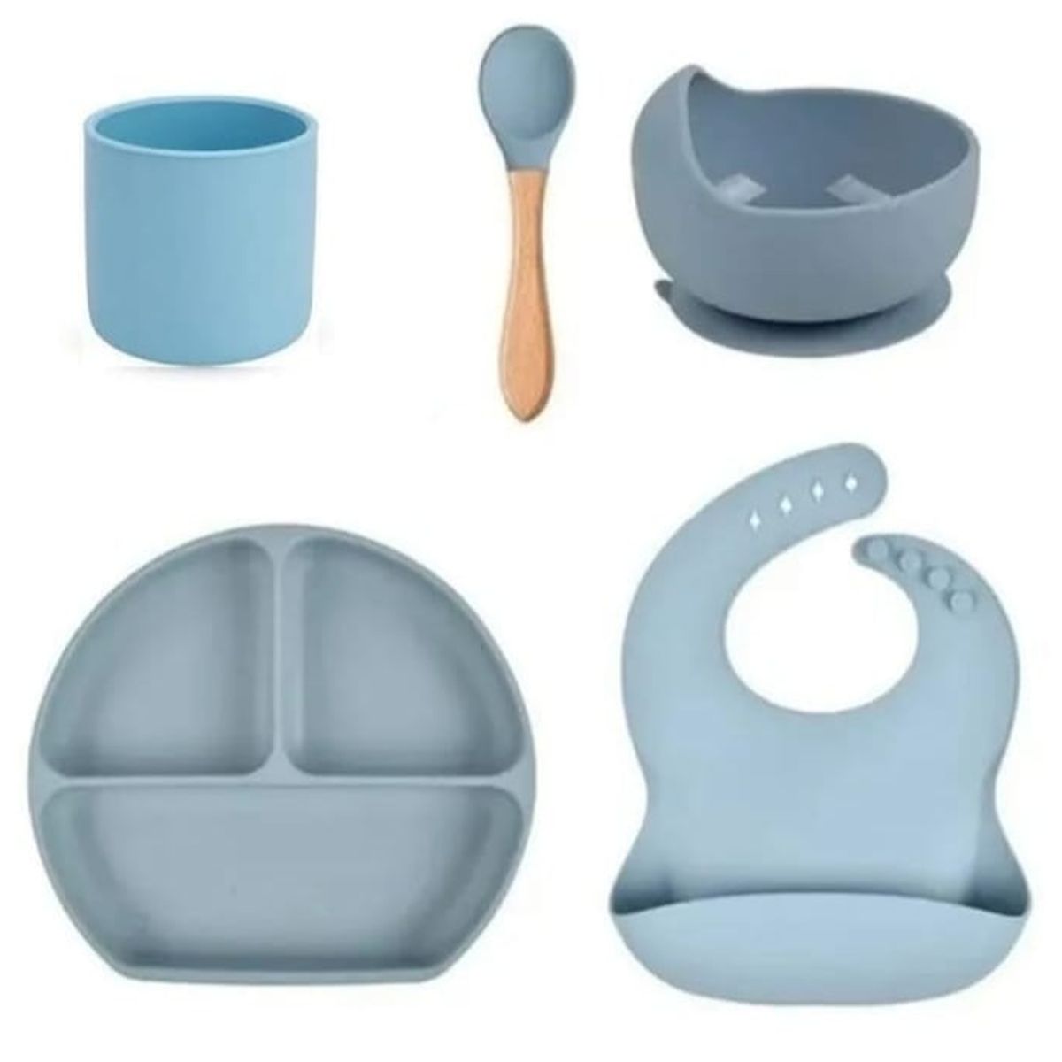 GENERICO - Vajillas para bebe  BPA FREE silicona azul
