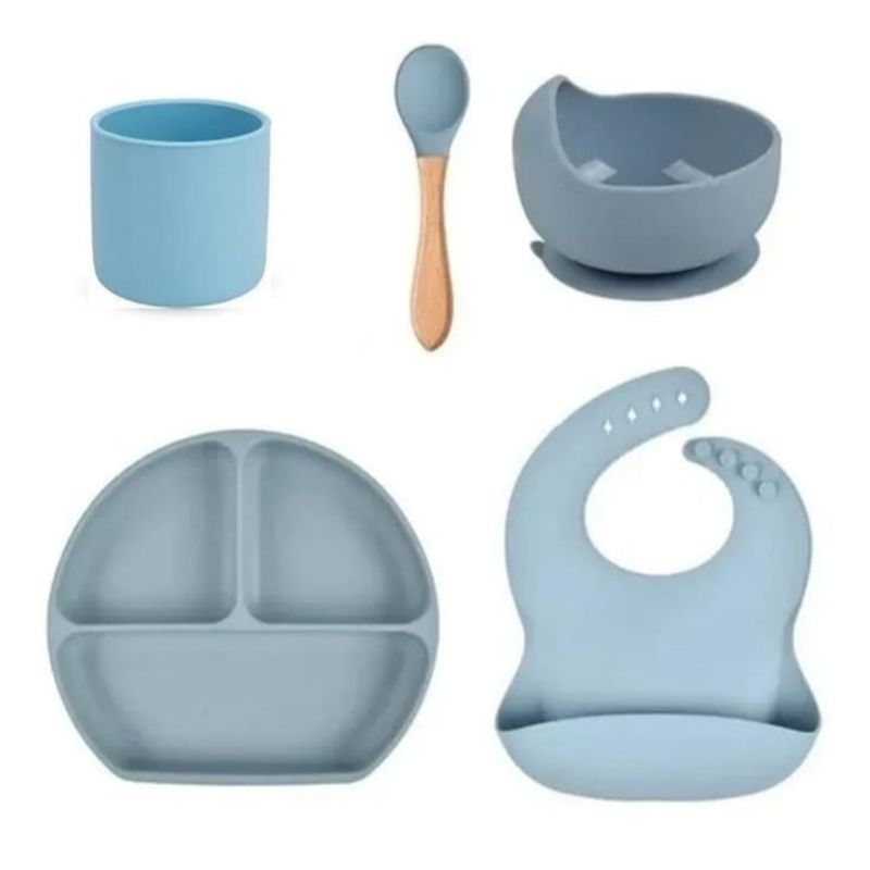 GENERICO - Vajillas para bebe  BPA FREE silicona azul