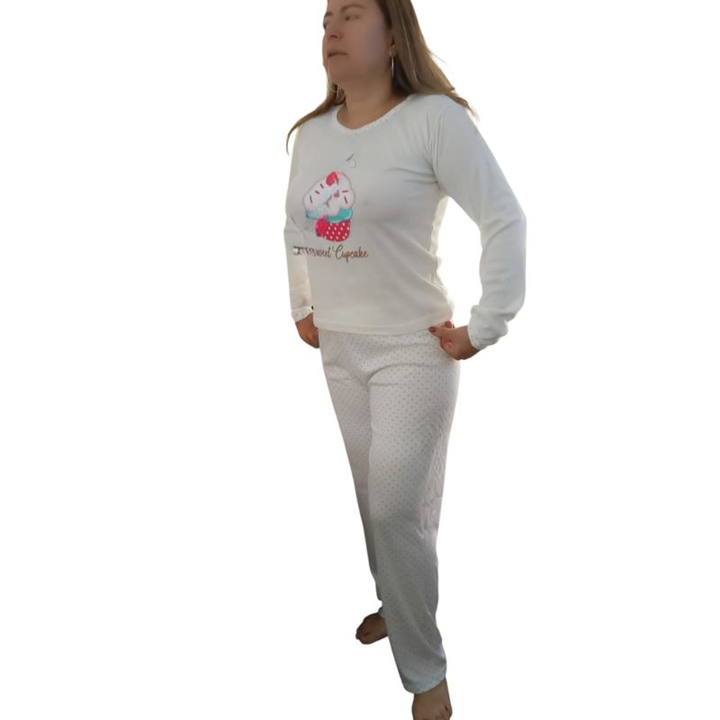 GENERICO - Pijama Dama Algon Crema