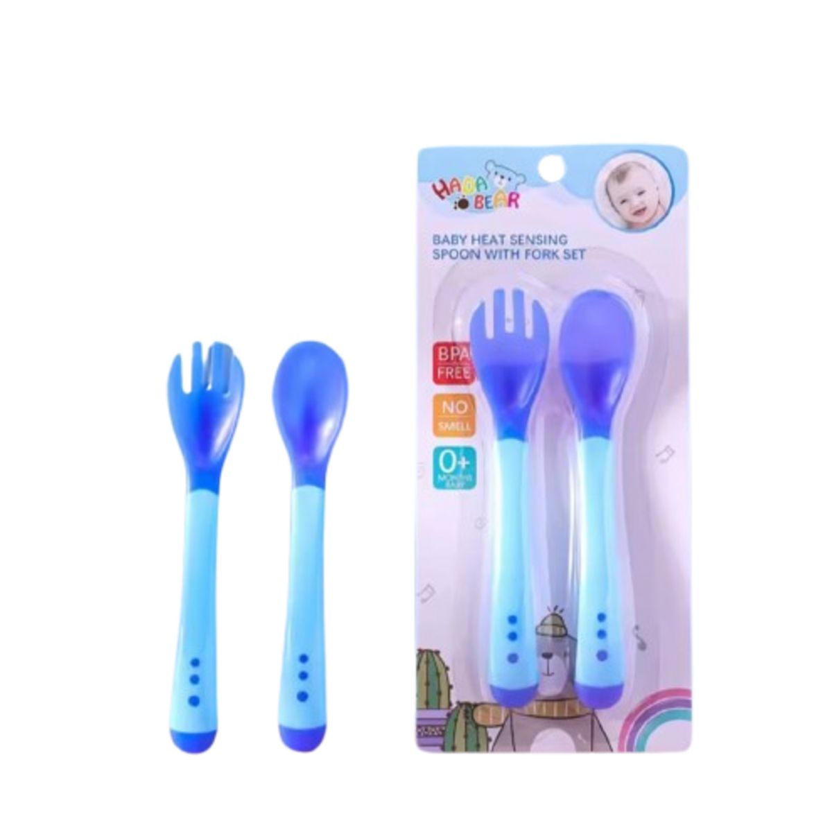 GENERICO - Cubiertos Con Sensor de Temperatura Para Bebe Libre de BPA