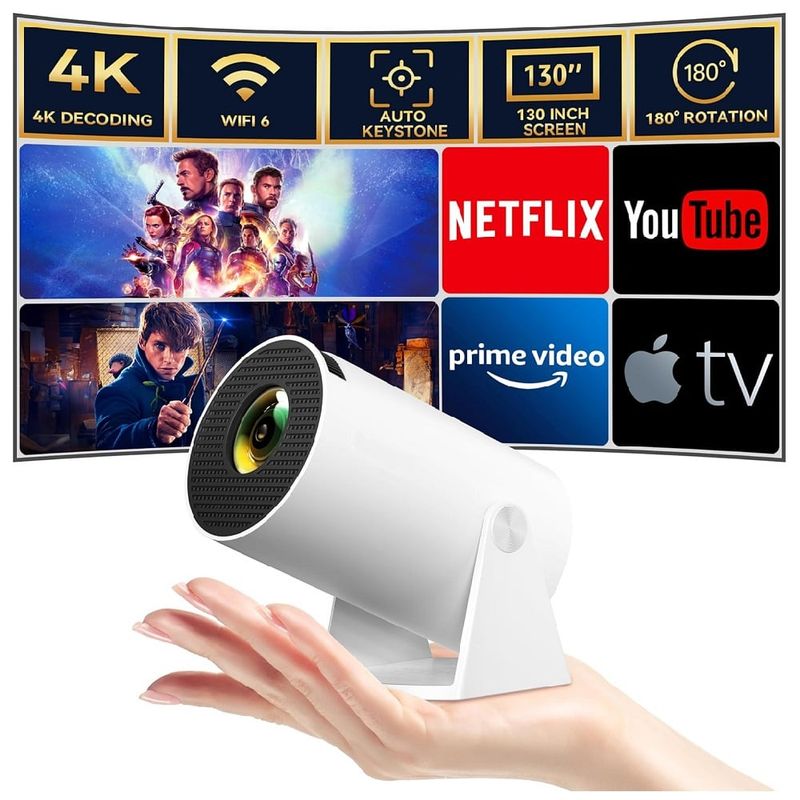 GENERICO - Video Beam Proyector Cine en Casa HD Hdmi Wi Fi  Aplicaciones