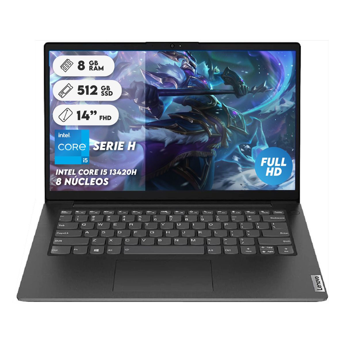 Lenovo - Portatil Lenovo V14 Core I5-13420h Ram 8gb Ddr5  SSD 512gb 14 Pulgadas Computador Portátil