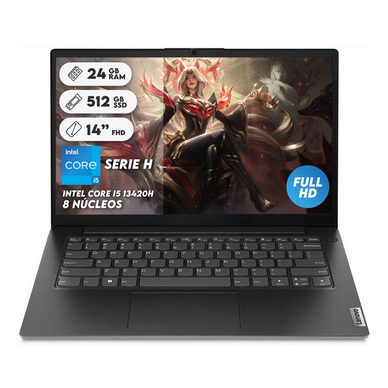 LENOVO - Portatil Lenovo V14 Core I5-13420h Ram 24gb SSD 512gb 14 Pulgadas Computador Portátil