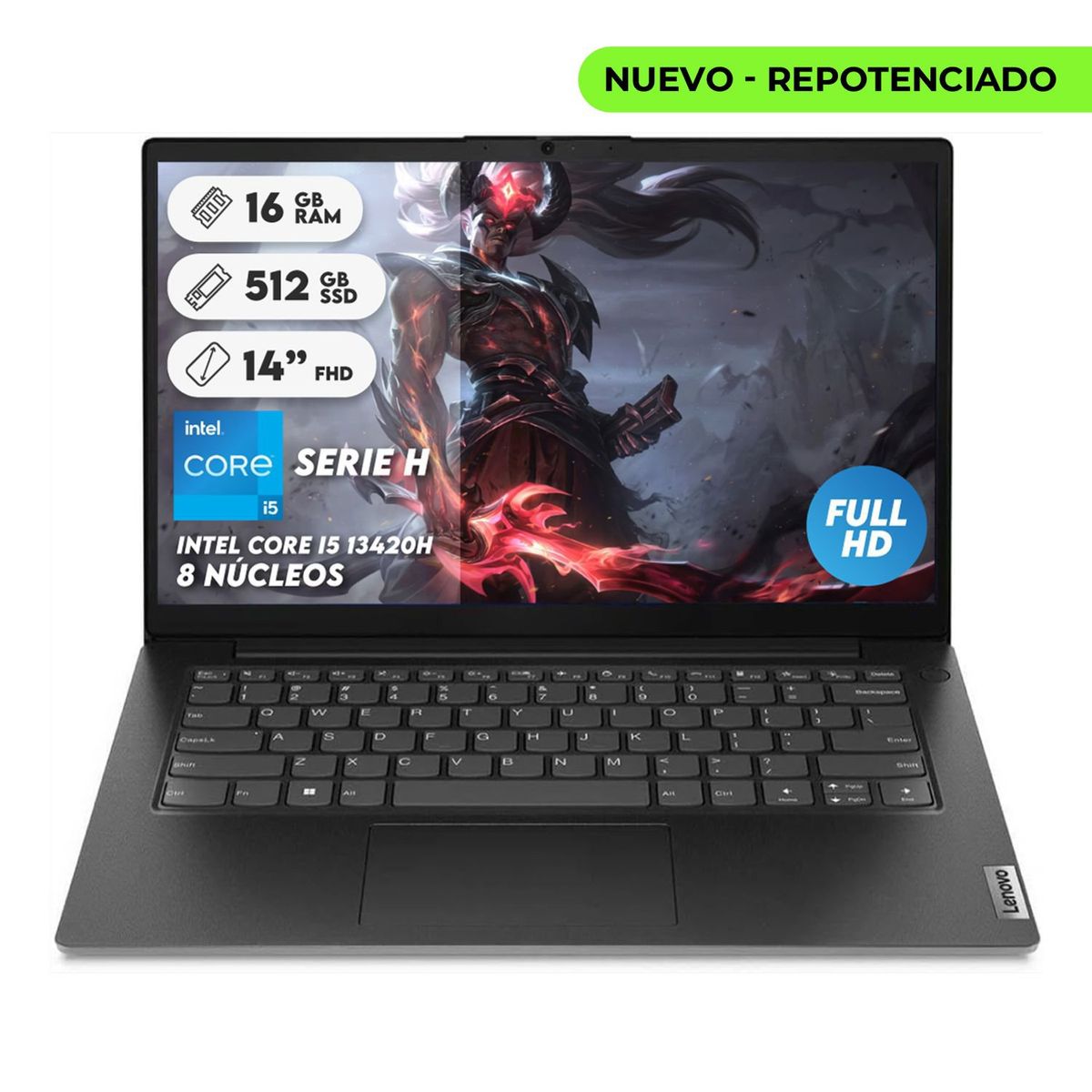 Lenovo - Portatil Lenovo V14 Core I5-13420h Ram 16gb Ddr5 SSD 512gb Rj45 14 Pulgadas Computador Portátil