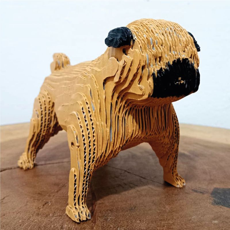 GENERICO - Perro Decorativo Pug en Cartón