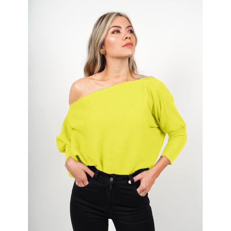 MOLGOA - Suéter para Mujer Cuello Bandeja - Samba