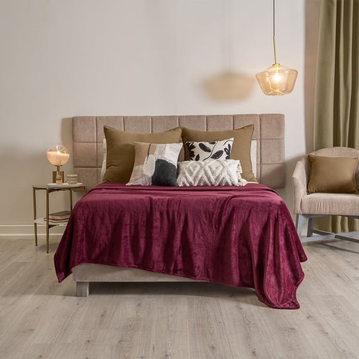 VIANNEY - Cobija Ligera Tinto Queen Size-King Size Vianney